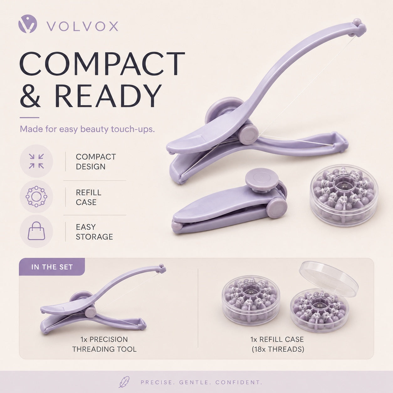 VOLVOX Precise Brow Threading Tool